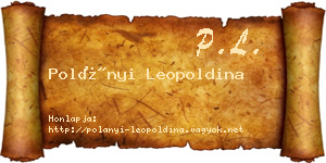 Polányi Leopoldina névjegykártya